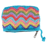 Blue Cotton Thread Coin Purse.