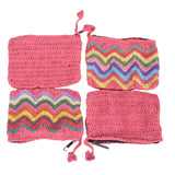 Pink Cotton Thread Coin Purse.