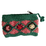 Green Cotton Thread Coin Purse.