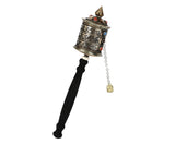 Tibetan Hand Held Prayer Wheel With Mantra Carved.