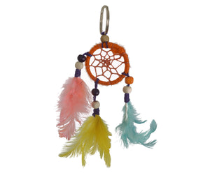 Orange Mini Key chain Dream Catcher.