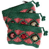 Green Cotton Thread Coin Purse.