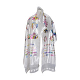 Colorful Auspicious Symbol Printed Scarf.