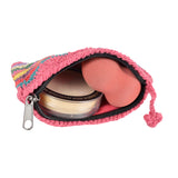 Pink Cotton Thread Coin Purse.