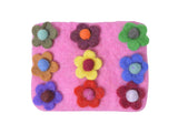 Felt Pink With Flower Attached Coin Purse.