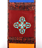 Tibetan Silk Brocade Wall Hanging with Buddha Eye Embroidery and Pocket Design (FH-WH-1067-MLT )