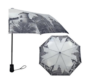 Unisex umbrella with printed cities. Both automatic opening and closing (3563 MDR)