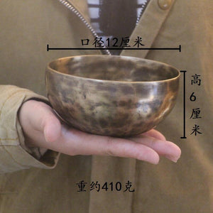 Tibetan Buddism Handmade Copper Large Singing Bowl Bowls With Leather Sticker And Cushion Budismo Nepal